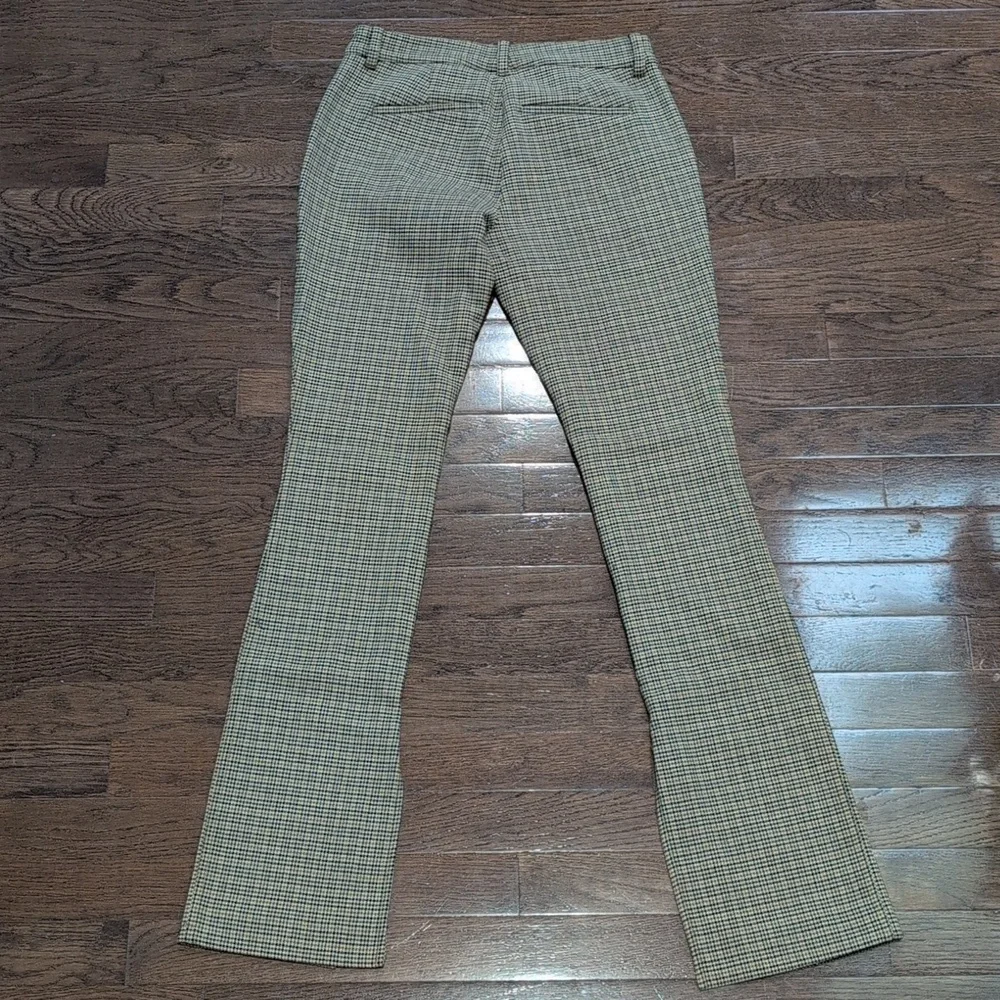 A.L.C. Javier Tan & Navy Plaid Split Hem Trousers Dress Pant Size 2 Waist 15" - Picture 4 of 15